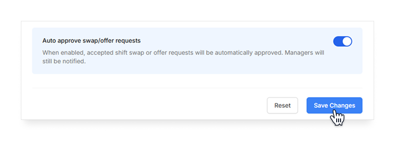 auto-approve shift requests on Camelo