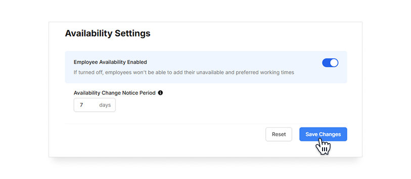 availability changes notice periods on Camelo