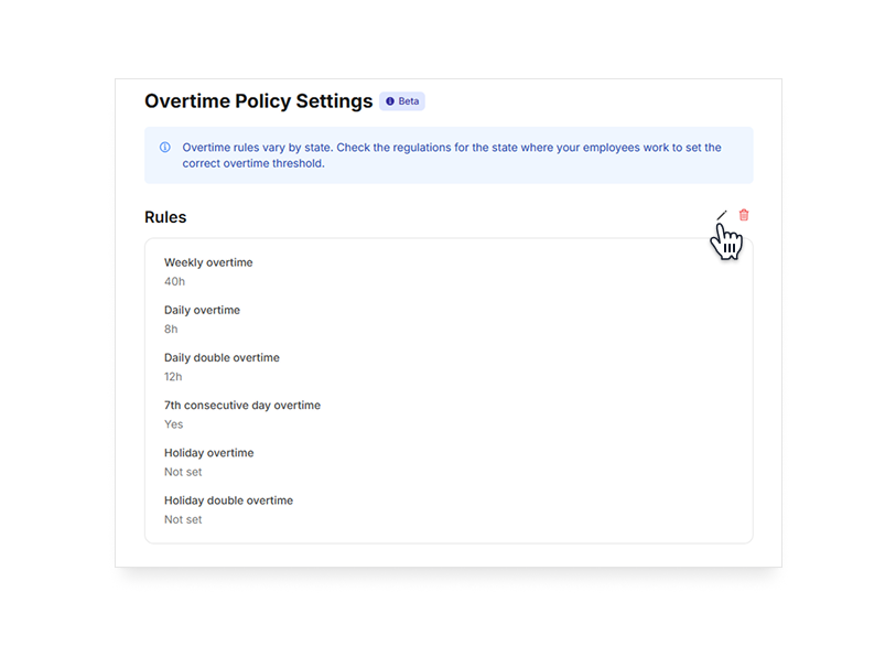 edit overtime policy on Camelo