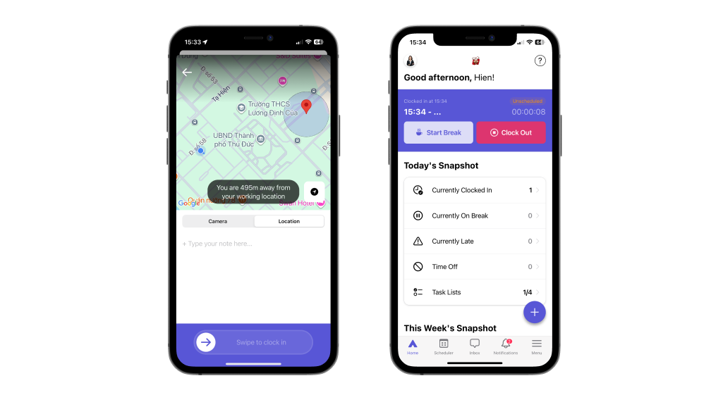 start an unscheduled shift on Camelo mobile app