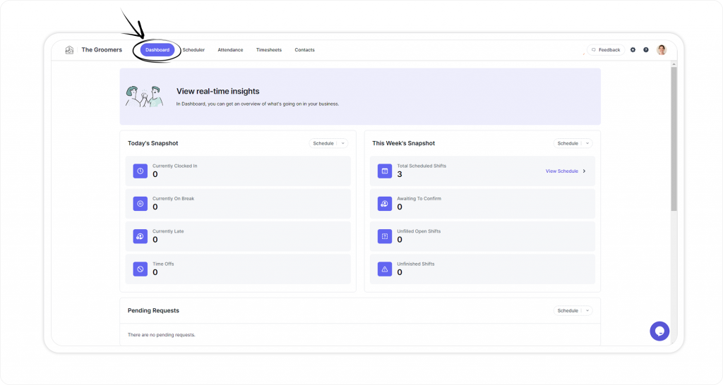 camelo dashboard overview