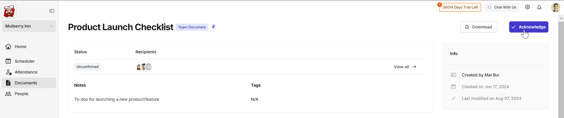 Team Documents on Camelo – Camelo Help Center