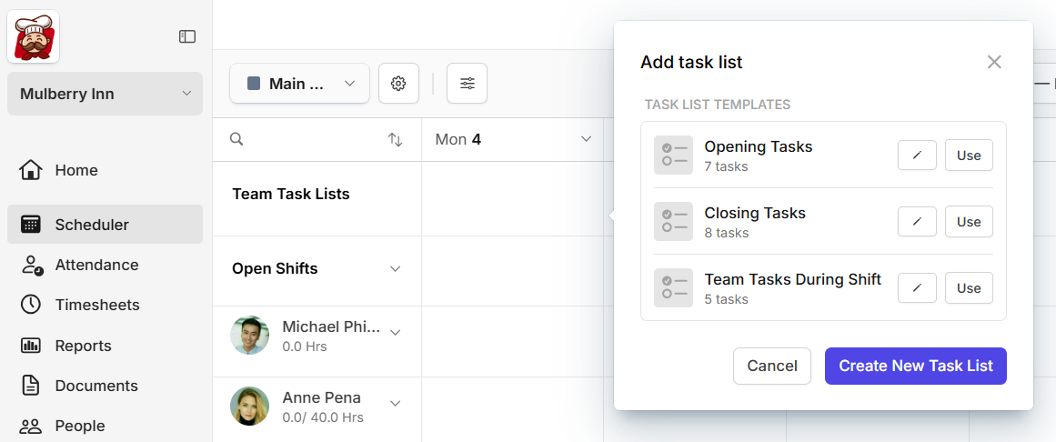 camelo team task lists