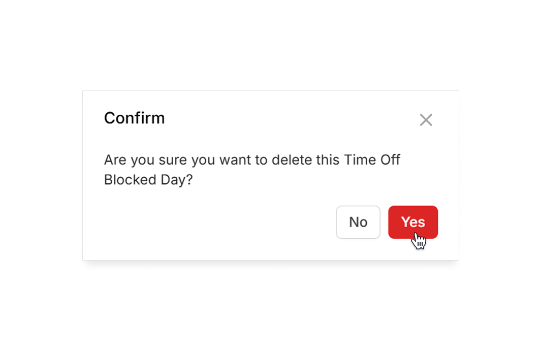 Delete blocked day
