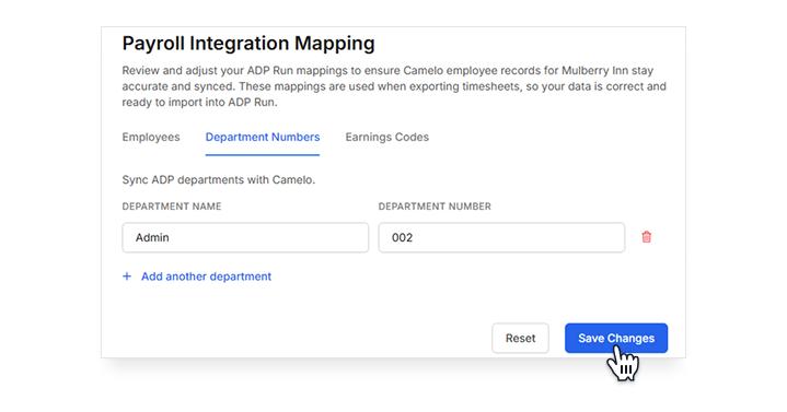 ADP RUN mapping on Camelo