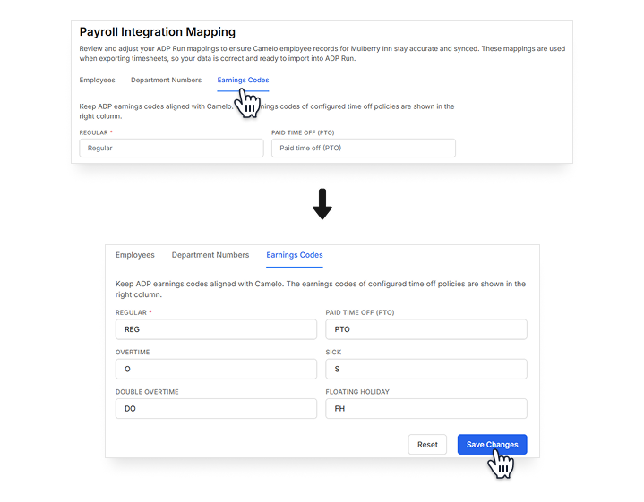 ADP RUN mapping on Camelo