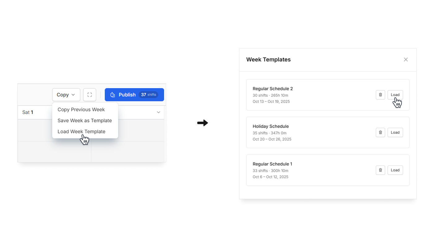 Camelo schedule templates