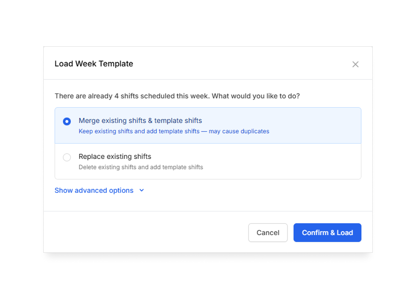 Camelo schedule templates