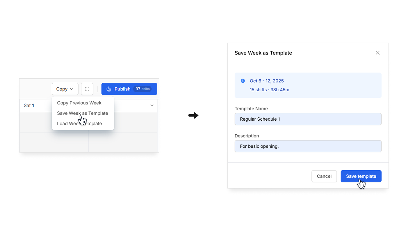 Camelo schedule templates