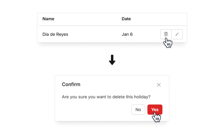 Manage public holidays on Camelo